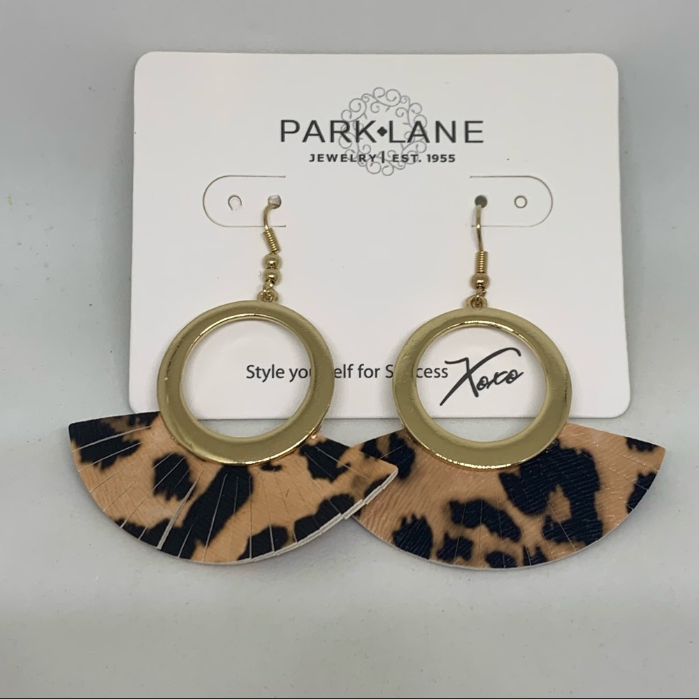 NEW Park Lane Jewelry FRISKY Earrings Leopard Fan